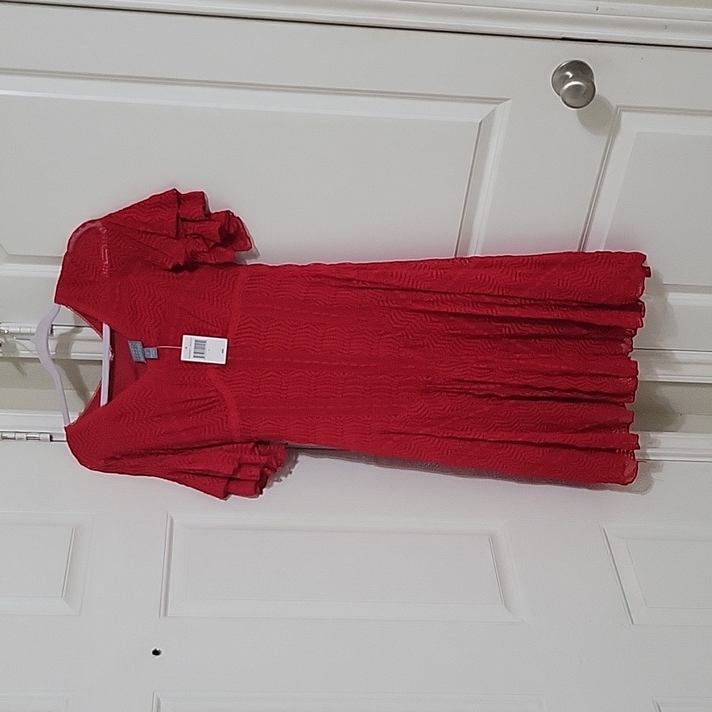 Rabbit Rabbit Rabbit Design Short Sleeve Lace Fit + Flare Dress - Picture 4 of 6